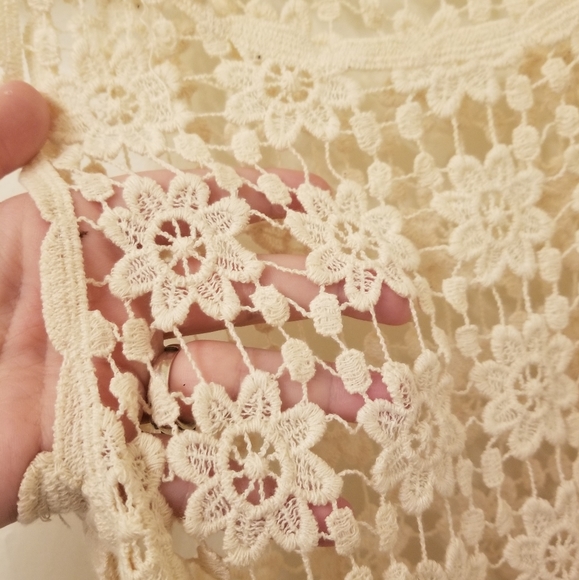 Boho Crochet Floral Lace Overlay Dress - Picture 3 of 4